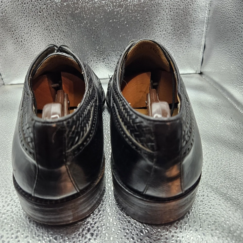 Mezlan Black Leather Oxford Shoes with Brogue Detailing Men's Size 10-11